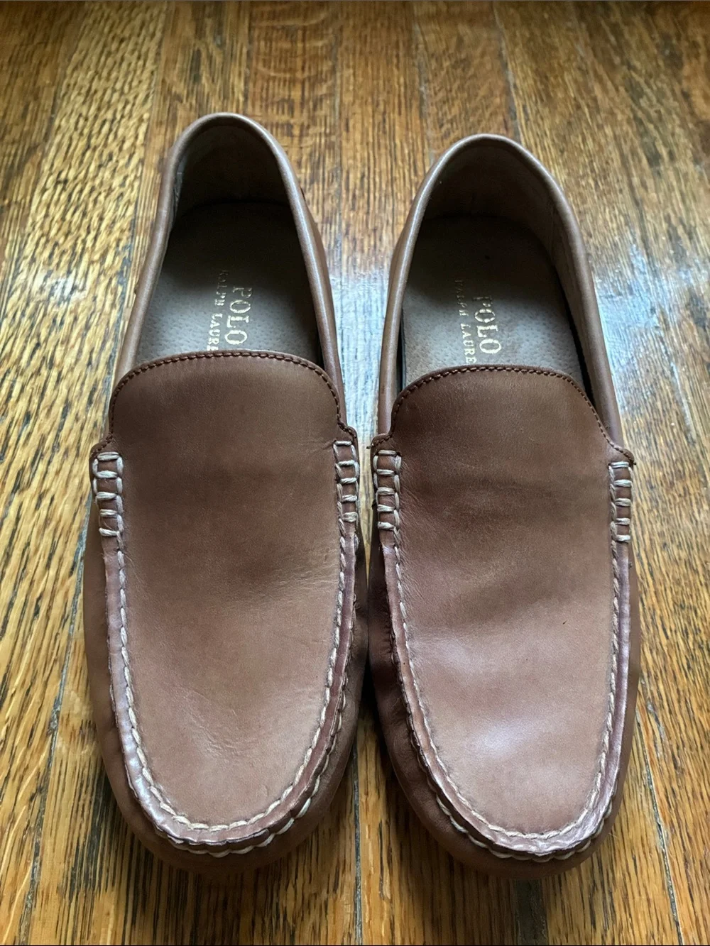 Polo by Ralph Lauren Woodley Men's Tan/Brown Leather Slip-On Loafers 7.5
